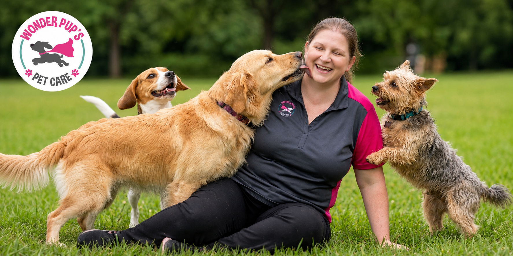 pet sitter with dog