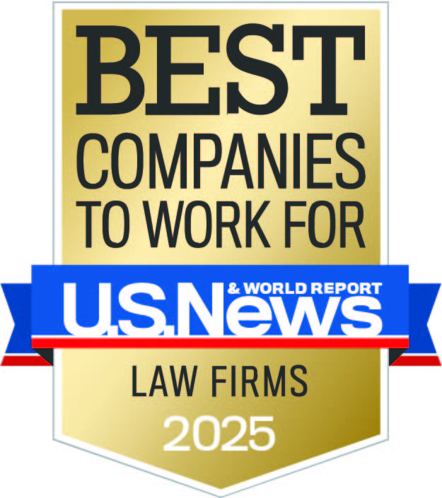 U.S. News & World Report Badge for 2024 Best Company to Work For: Law Firm